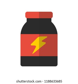 Bodybuilding supplement flat icon. You can be used supplement icon for several purposes like: websites, UI, UX, print templates, presentation templates, promotional materials, web and mobile apps.