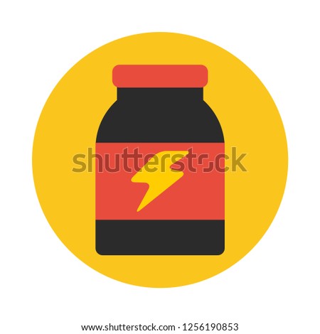 Bodybuilding supplement flat icon. You can be used supplement icon for several purposes like: websites, UI, UX, print templates, presentation templates, promotional materials, web and mobile apps.
