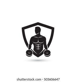 Bodybuilding symbol - vector illustration