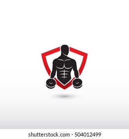 Bodybuilding symbol - vector illustration

