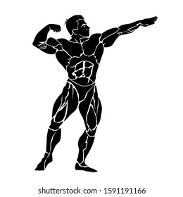 bodybuilding, vector icon isolated on white
