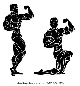 bodybuilding, vector icon isolated on white