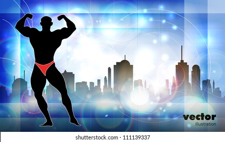Bodybuilding. Vector illustration.