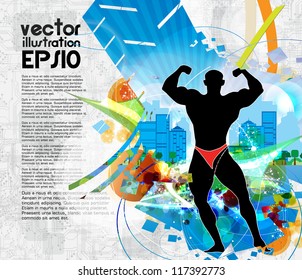 Bodybuilding. Vector illustration