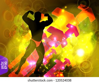 Bodybuilding. Vector illustration
