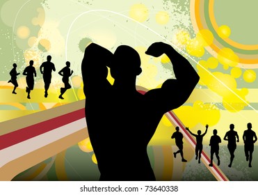 Fisiculturismo. Ilustração vetorial.