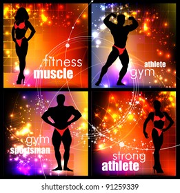 Bodybuilding. Vector illustration.