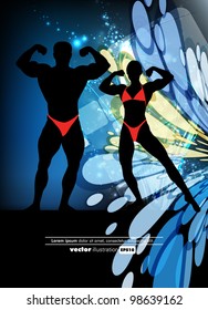 Bodybuilding. Vector illustration
