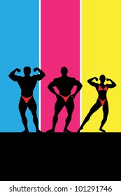 Bodybuilding. Vector illustration with place for text