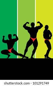 Bodybuilding. Vector illustration with place for text