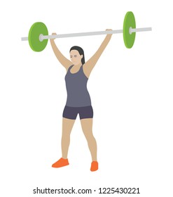 Bodybuilding with weightlifting, flat icon design 
