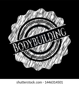 Bodybuilding written on a chalkboard. Vector Illustration. Detailed.