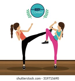 Bodycombat concept with avatar design, vector illustration eps 10