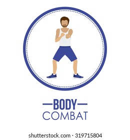 Bodycombat concept with avatar design, vector illustration eps 10