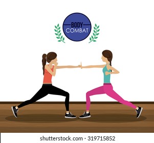 Bodycombat concept with avatar design, vector illustration eps 10