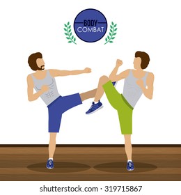 Bodycombat concept with avatar design, vector illustration eps 10