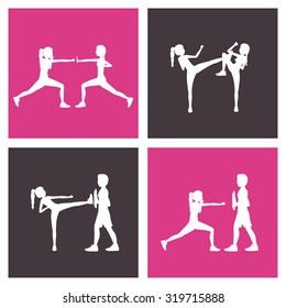 Bodycombat concept with avatar design, vector illustration eps 10