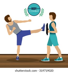 Bodycombat concept with avatar design, vector illustration eps 10