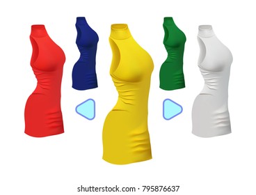 bodycon dresses assorted colors online closet design realistic vector illustration