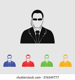 Bodyguard agent man simple icon