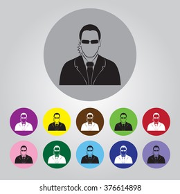 Bodyguard agent man simple icon