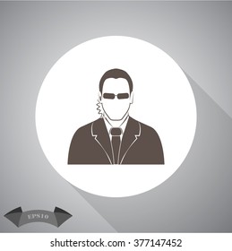 Bodyguard agent man simple icon