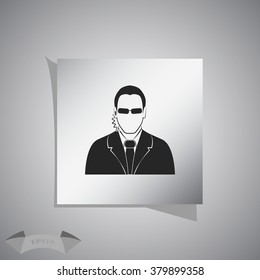 Bodyguard agent man simple icon