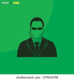 Bodyguard agent man simple icon