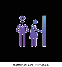 Bodyguard blue gradient vector icon