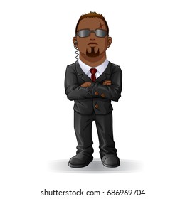 Bodyguard charactor design standing post vector