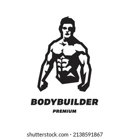 Bodyguard Fitness Athlete Body Builder Logo Design Template Muscle Art