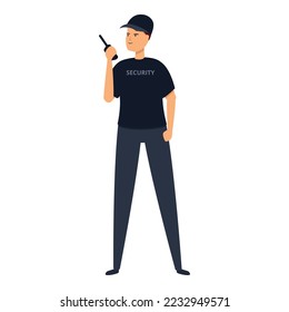 Bodyguard icon cartoon vector. Security man. Camera back