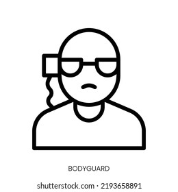 Bodyguard Icon. Line Art Style Design Isolated On White Background