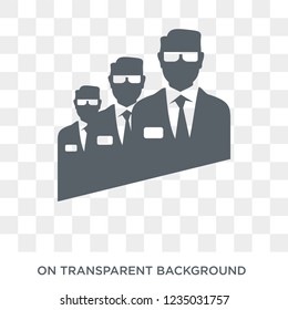 Bodyguard icon. Trendy flat vector Bodyguard icon on transparent background from Luxury collection. 