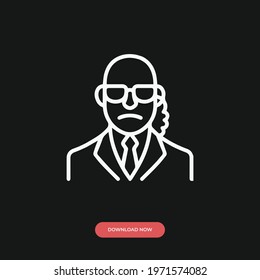 Bodyguard Icon Vector. Linear Style Sign For Mobile Concept And Web Design. Bodyguard Symbol Illustration. Pixel Vector Graphics - Vector.