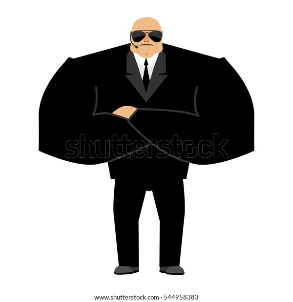 Bodyguard Isolated Security Guard Face Control Stock Vector (Royalty ...