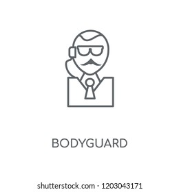 Bodyguard linear icon. Bodyguard concept stroke symbol design. Thin graphic elements vector illustration, outline pattern on a white background, eps 10.