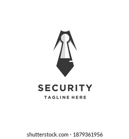 Bodyguard logo design with a tie and lock security illustration