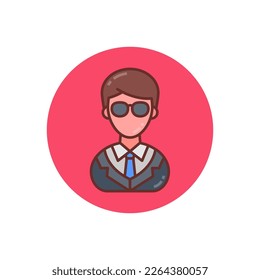 Bodyguard Male icon in vector. Logotype