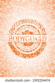 Bodyguard orange mosaic emblem with background