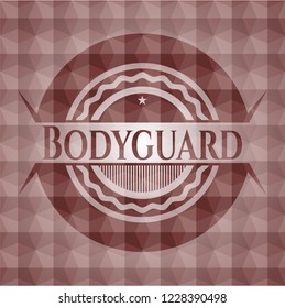 Bodyguard red seamless emblem with geometric pattern.