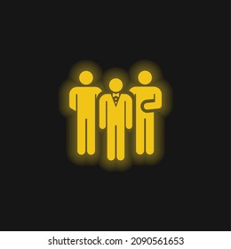 Bodyguard yellow glowing neon icon