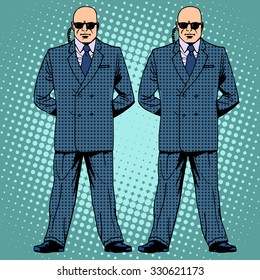 bodyguards cordon protection secret service agents pop art retro style