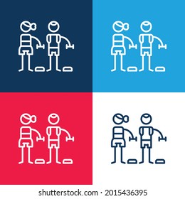 Bodypump blue and red four color minimal icon set