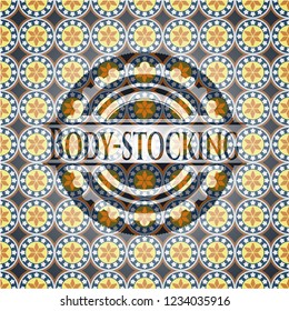 Body-stocking arabic style badge. Arabesque decoration.