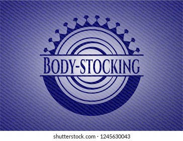 Body-stocking badge with jean texture