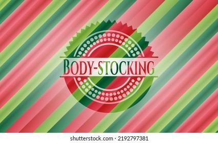 Body-stocking christmas badge background. Vector Illustration. Detailed. 