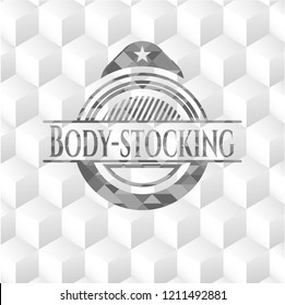 Body-stocking grey emblem with cube white background