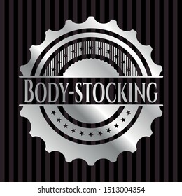 Body-stocking silvery emblem. Vector Illustration. Mosaic.