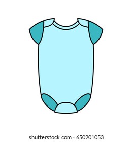 Bodysuit for baby, infant isolated on white background. Vector illustration, flat style.
